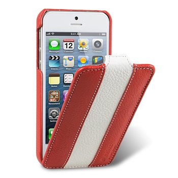  - Melkco Premium Leather Case Limited Edition Red/White  iPhone 5 -