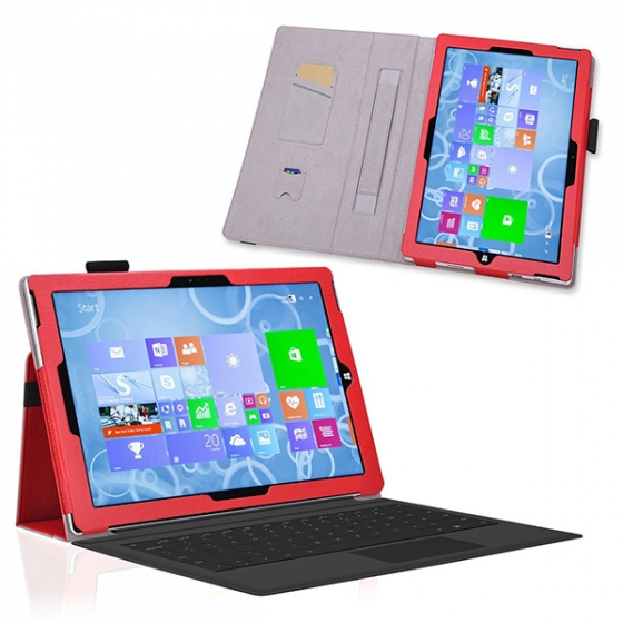  - Exact Leather Folio Case Red  Microsoft Surface Pro 3 
