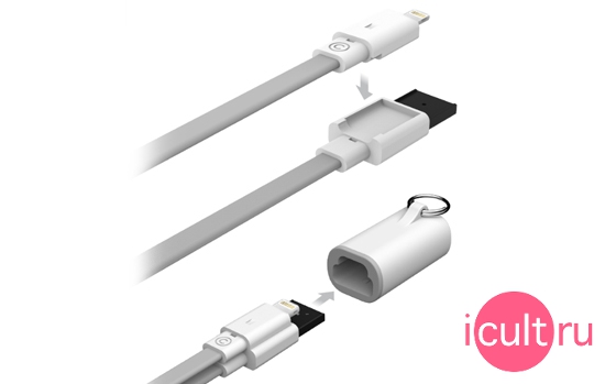 LAB.C Sync & Charge Strap Cable Lightning Shiny White