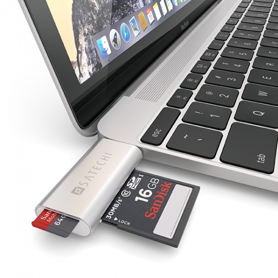 USB-C - Satechi CARD Reader Silver  ST-TCUCS