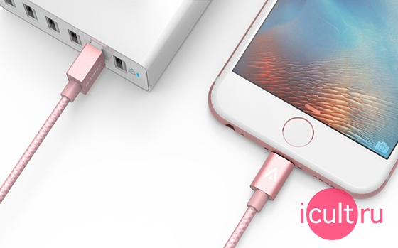 Anker Nylon Braided Lightning to USB Cable Pink