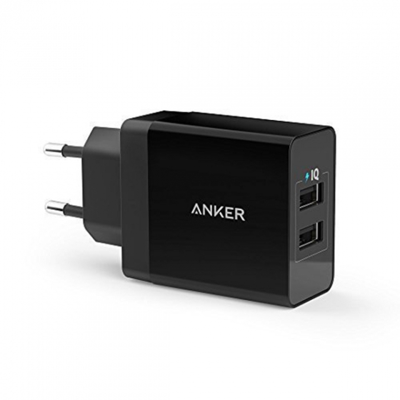  Anker PowerPort 2 24W 2.4A/2USB Black  A2021311 / A2021L11