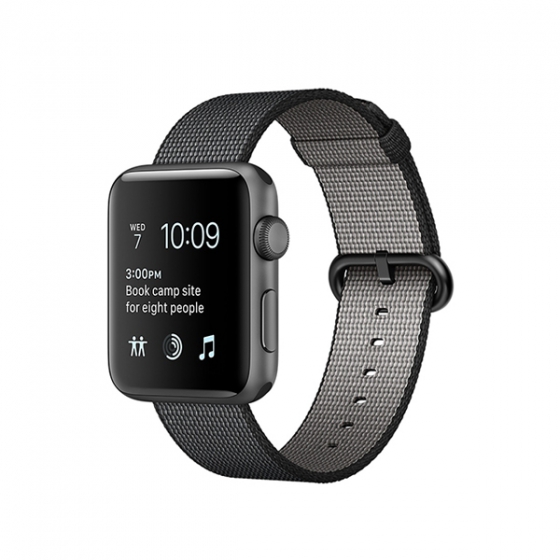 - Apple Watch Series 2 38  Space Gray/Black Woven Nylon -/ MP052