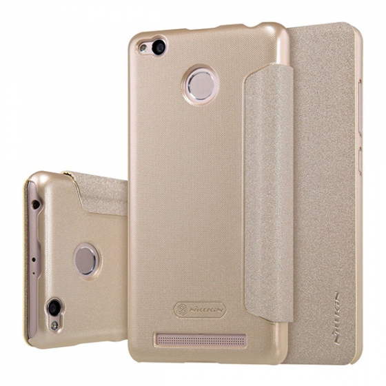 - Nillkin Sparkle Leather Case Gold  Xiaomi Redmi 3 Pro 