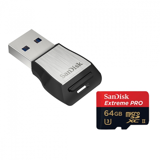   SanDisk Extreme Pro 64GB MicroSDXC Class 10/UHS-II/U3/275 / SDSQXPJ-064G-GN6M3