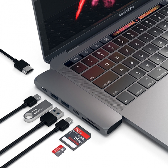 USB-C  Satechi Pro Hub 2USB/2USB-C/1HDMI Space Gray  MacBook Pro 13&quot;/15&quot; 2016/17 - ST-CMBPM