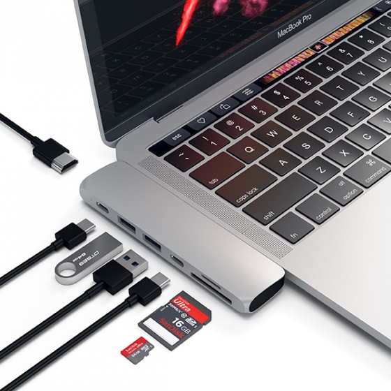 USB-C  Satechi Pro Hub 2USB/2USB-C/1HDMI Silver  MacBook Pro 13&quot;/15&quot; 2016/17  ST-CMBPS