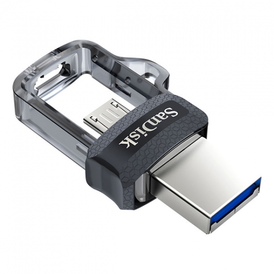 USB - SanDisk Ultra Dual Drive 64GB USB 3.0/Micro USB Grey  SDDD3-064G-G46
