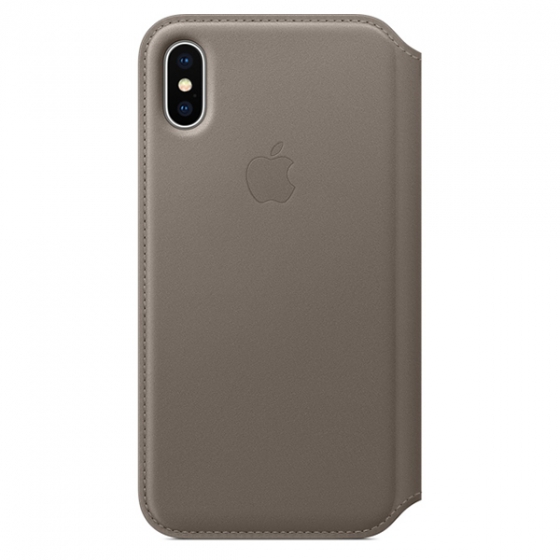  - Apple Leather Folio Case Taupe  iPhone X - MQRY2ZM/A
