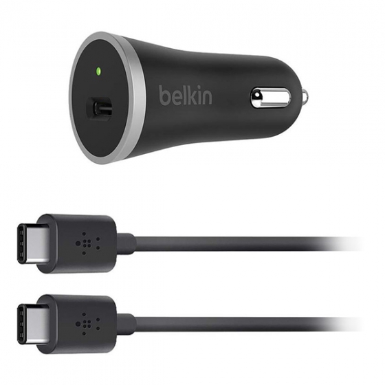  +  USB-C Belkin Car Charger 3A/1USB-C Black  F7U005bt04-BLK
