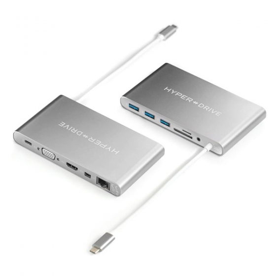 USB-C  HyperDrive Ultimate Hub 3USB/1USB-C/1HDMI 4K 30Hz/1Mini DisplayPort 4K 30Hz/1VGA/1Ethernet - GN30B-Gray