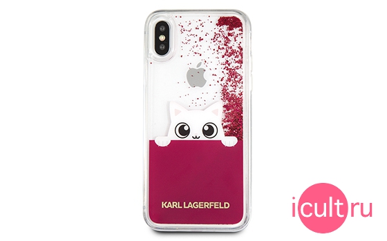 Lagerfeld Liquid Glitter Peek A Boo iPhone X KLHCPXPABGFU