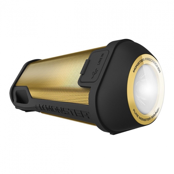     Monster Firecracker High Definition Bluetooth Speaker Gold  129113-00