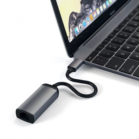  Satechi Aluminum USB-C to Ethernet Adapter Space Gray - ST-TCENM