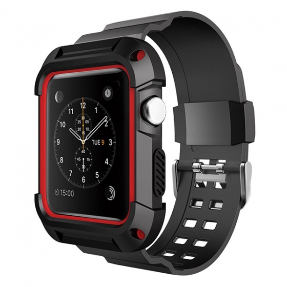   Simpeak Rugged Protective Case Black/Red  Apple Watch Series 1/2 42/44  /