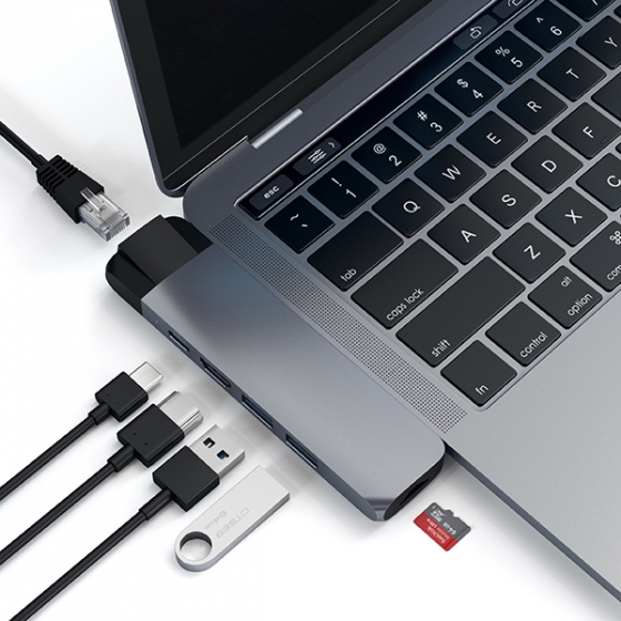 USB-C  Satechi Pro Hub 2USB/1USB-C/1HDMI/1Ethernet Space Gray  MacBook Pro 13&quot;/15&quot; 2016/17 - ST-TCPHEM
