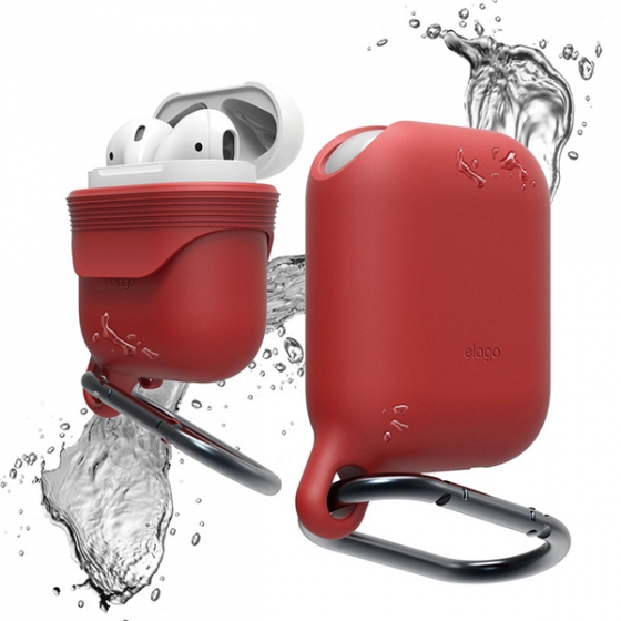   Elago Waterproof Hang Case Red  Apple AirPods Case  EAPWF-RD