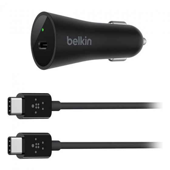  +  USB-C Belkin Car Charger 3A/1USB-C Black  F7U026bt04-BLK