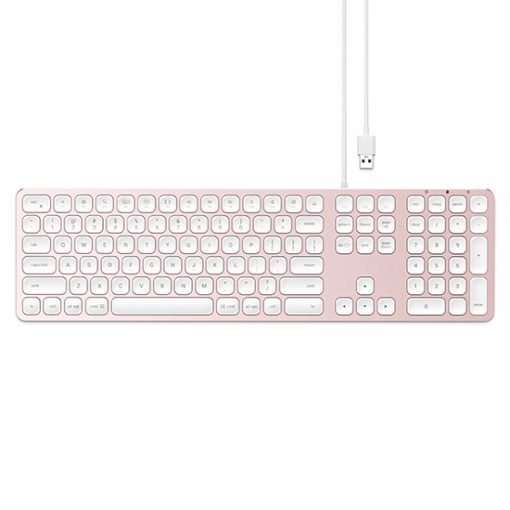  Satechi Aluminum Wired USB Keyboard Rose Gold   ST-AMWKR