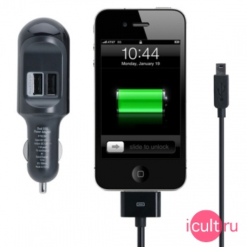 ������������ �������� ��������� � ����� ������� USB Belkin Dual Auto Charger ��� iPhone and iPod F8Z280ea