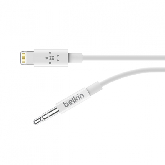  Belkin 3.5 mm Audio Cable With Lightning Connector 90 . White  AV10172ds03-WHT
