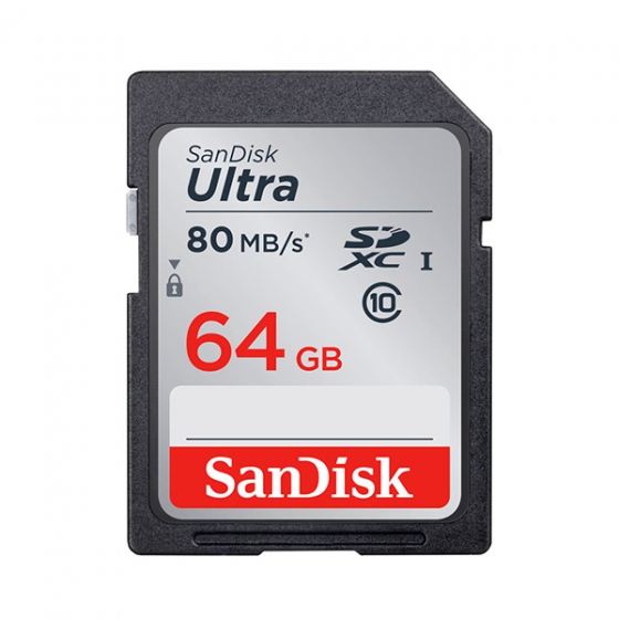   SanDisk Ultra 64GB SDXC Class 10/UHS-I/80/c SDSDUNC-064G-GN6IN