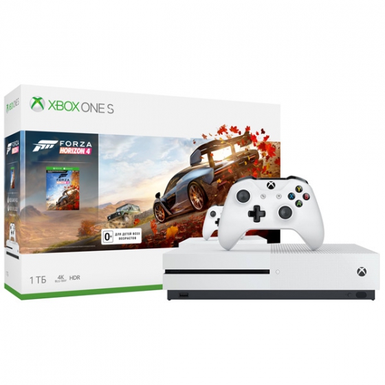   Microsoft Xbox One S + Forza Horizon 4 + Xbox Live Gold + Xbox Game Pass 1TB HDD White 