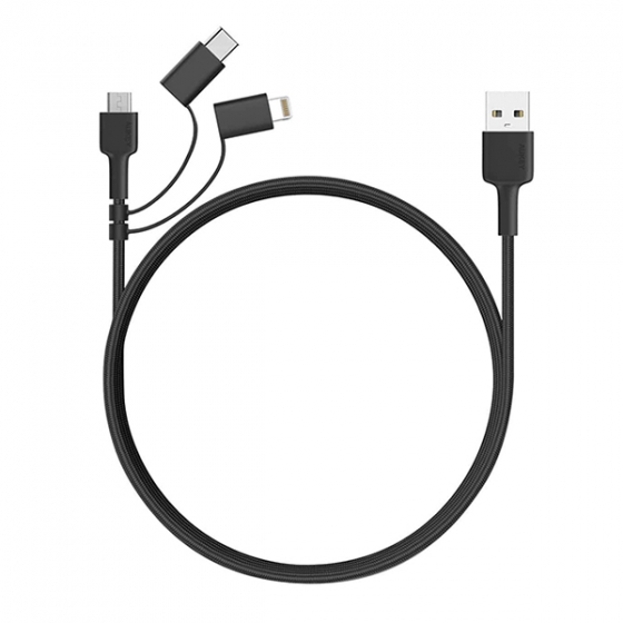  Aukey MicroUSB/USB-C/Lightning to USB Cable 1,2  Black  CB-BAL5