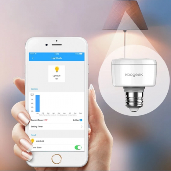      Koogeek Wi-Fi Light Bulb Adapter E27 Apple HomeKit White  iOS   SK1