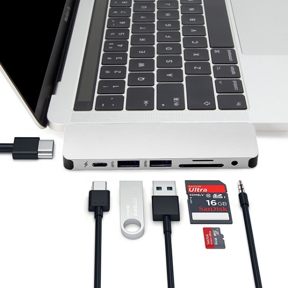 USB-C  Hyper HyperDrive Solo 7-in-1 Hub 2USB/1USB-C/1HDMI  MacBook  GN21D-Silver