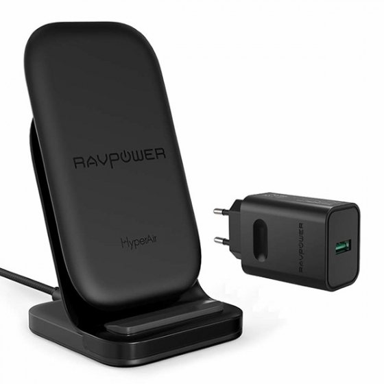   RAVPower Wireless Charging Stand 10W 2A Black  RP-PC069