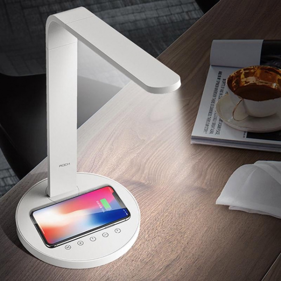     Rock Desktop Lamp With Wireless Charging Pad 11W 1A White 