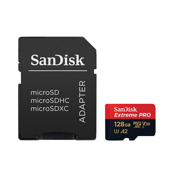   SanDisk Extreme Pro 128GB MicroSDXC Class 10/UHS-I/U3/V30/A2/170 / SDSQXCY-128G-GN6MA