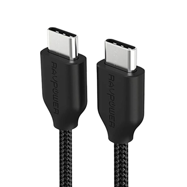   RAVPower Kevlar Braided USB-C to USB-C Cable 90 . Black  RP-CB018