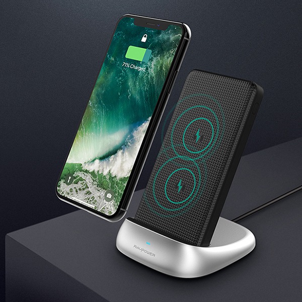     + - RAVPower Dual Coils Wireless Charger 2.1A/1USB/5000mAh / RP-PB106