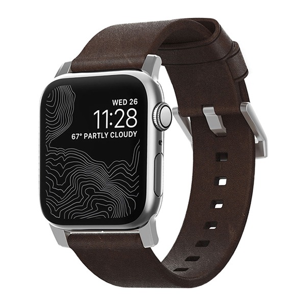   Nomad Modern Strap Rustic Brown/Silver  Apple Watch 38/40  -/ NM1A3RSM00