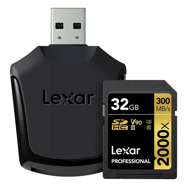   + - Lexar Professional 2000x 32GB SDHC Class 10/UHS-I/U3/V90/300/c LSD32GCBNA2000R