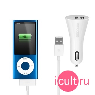 Автомобильное зарядное устройство Incase Car Charger for iPod and iPhone White Автомобильное зарядное устройство Incase Car Charger for iPod and iPhone White