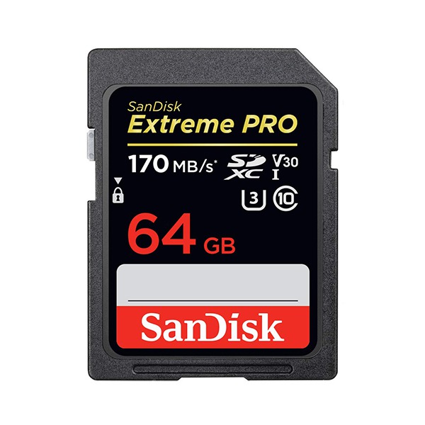   SanDisk Extreme Pro SDXC 64GB Class 10/UHS-I/U3/V30/170/c SDSDXXY-064G-GN4IN