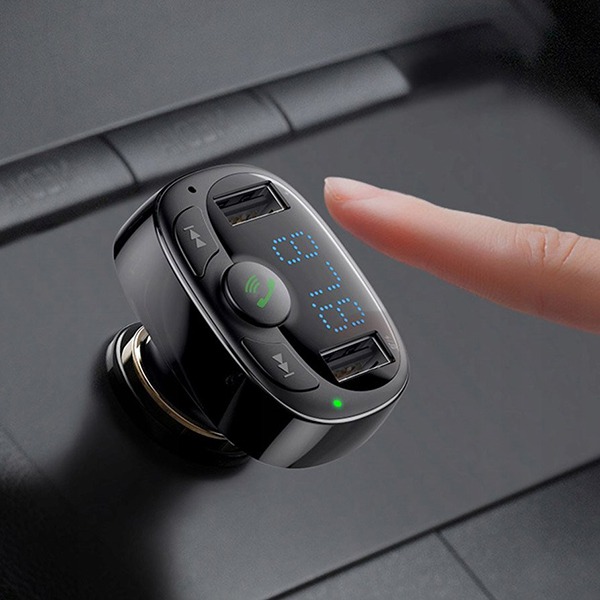  + Bluetooth + FM  +   Baseus T typed Bluetooth MP3 Charger (Standard Edition) 2.4A/2USB  CCTM-01