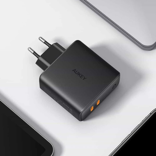  Aukey Wall Charger 63W PD 3A/2USB-C Black  PA-D5