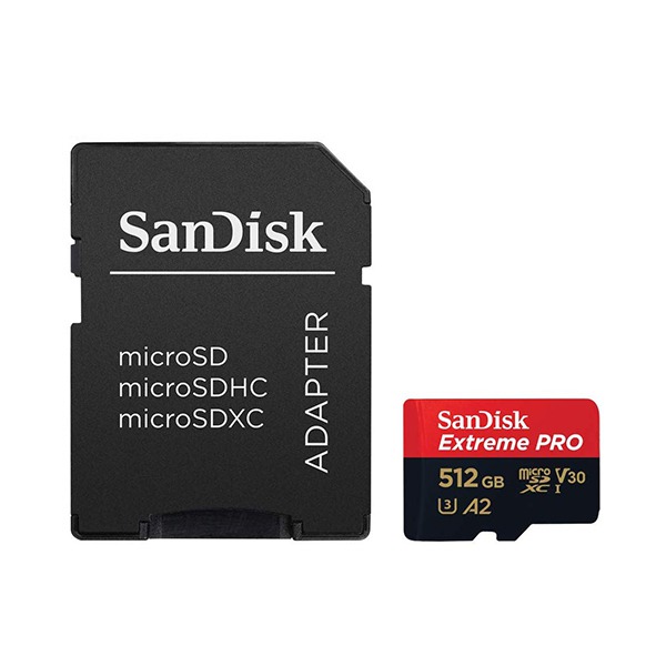   SanDisk Extreme Pro 512GB MicroSDXC Class 10/UHS-I/U3/V30/A2/170 / SDSQXCZ-512G-GN6MA