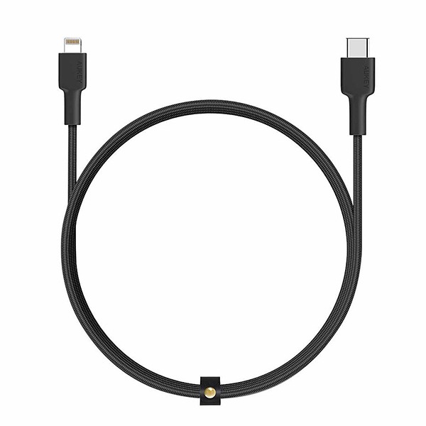   Aukey Braided Nylon MFi USB-C to Lightning Cable 1  Black  CB-CL1