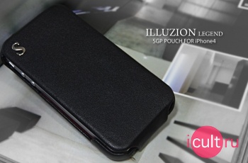 ������� ����� SGP Leather Case illuzion Legend Black for Apple iPhone 4 ������