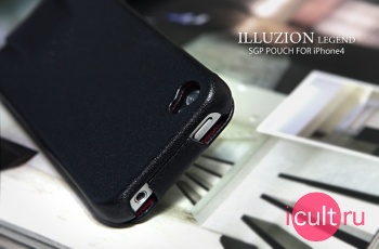������� ����� SGP Leather Case illuzion Legend Black for Apple iPhone 4 ������