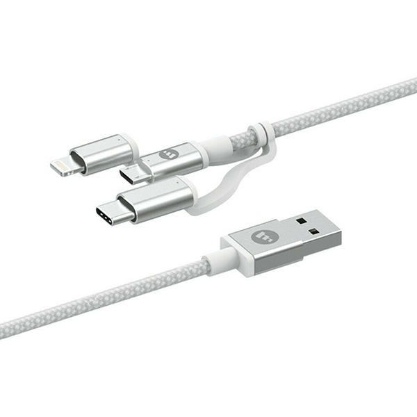  Mophie 3-in-1 Charging Cable Lightning/USB-C/ MicroUSB to USB 1  White  409903219