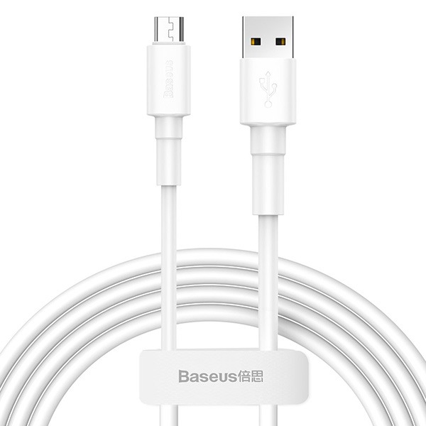  Baseus Durable USB to Micro USB Cable 1  White  CAMSW-02
