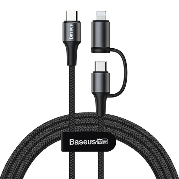   Baseus Twins 2-in-1 USB-C to USB-/Lightning Cable 1  Black  CATLYW-01