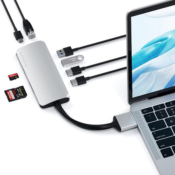 USB-C  Satechi Type-C Dual Multimedia Adapter 2USB/1USB-C/2HDMI 4K 60Hz/ 1Ethernet  MacBook Pro 13&quot;/15&quot; 2016-19  ST-TCDMMAS