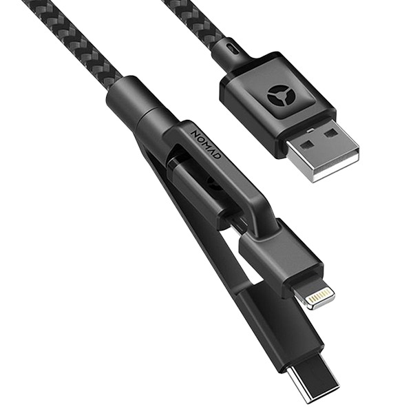   Nomad Universal Kevlar Cable USB to USB-C/MicroUSB/Lightning 1,5  Black  NM01012B00